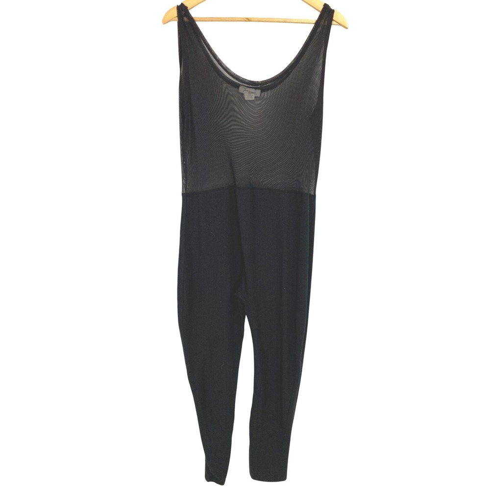 Jasmine Jumpsuit Womens Black Sheer Mesh Bodice Catsuit JP1340X